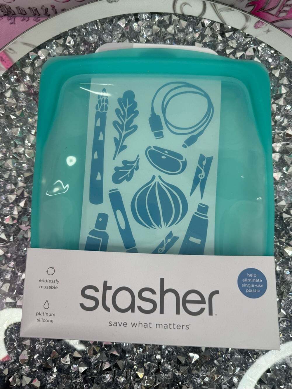 Stasher Silicone Storage Bag – Turquoise Reusable Food Bag